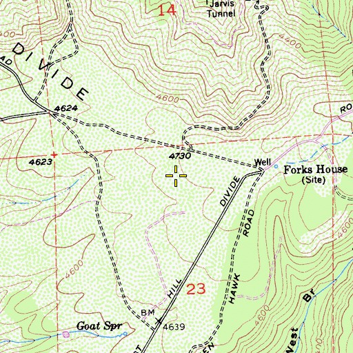Topographic Map of Iowa Hill Divide, CA