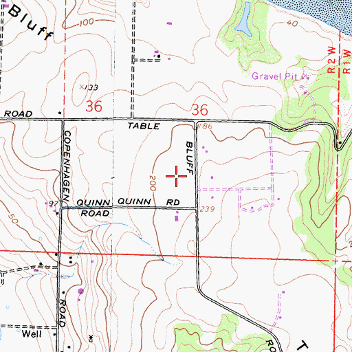 Topographic Map of Table Bluff Rancheria, CA