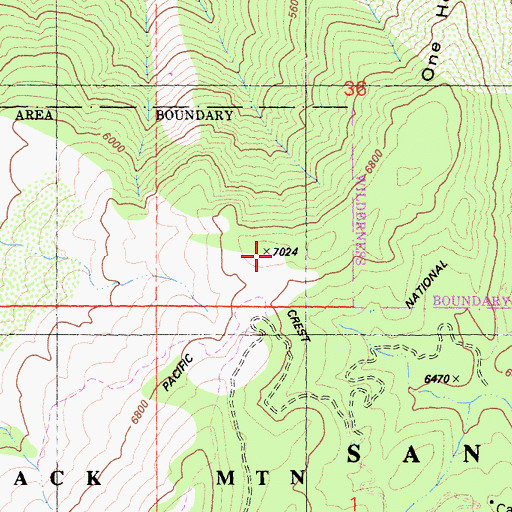Topographic Map of One Horse Ridge, CA