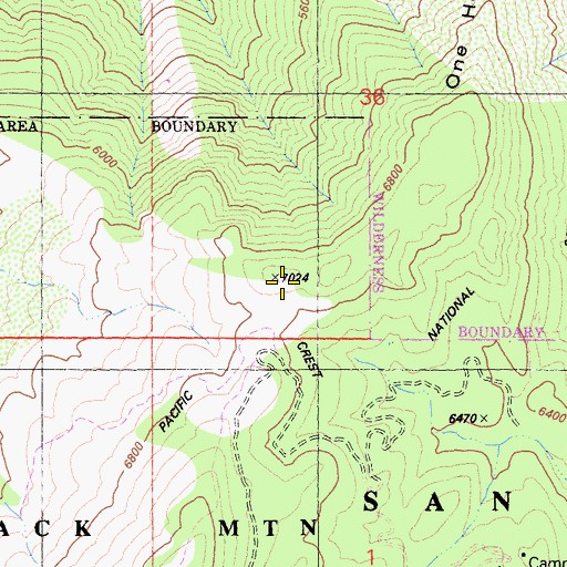 Topographic Map of One Horse Ridge, CA