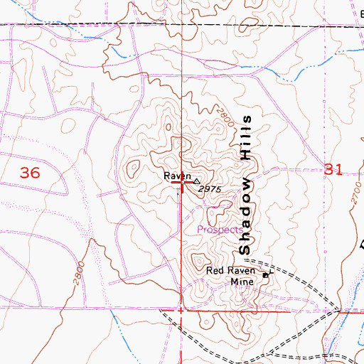Topographic Map of Shadow Hills, CA