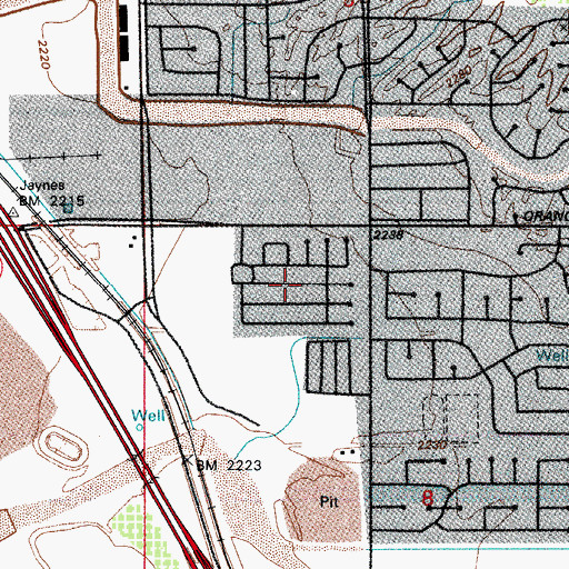 Topographic Map of Orange Grove Estates, AZ