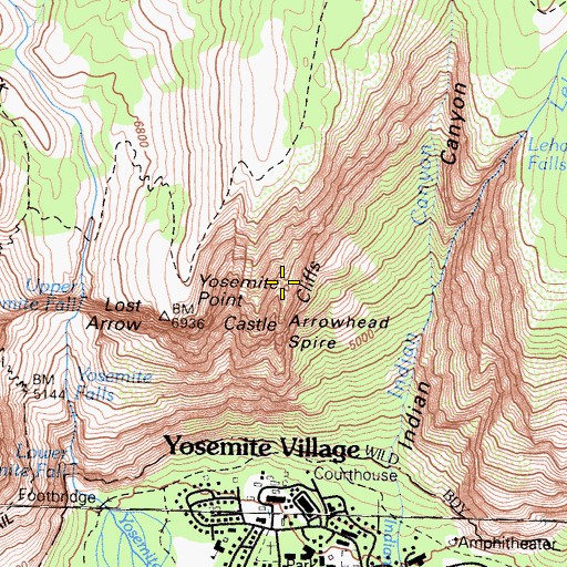 Topographic Map of Arrowhead Spire, CA