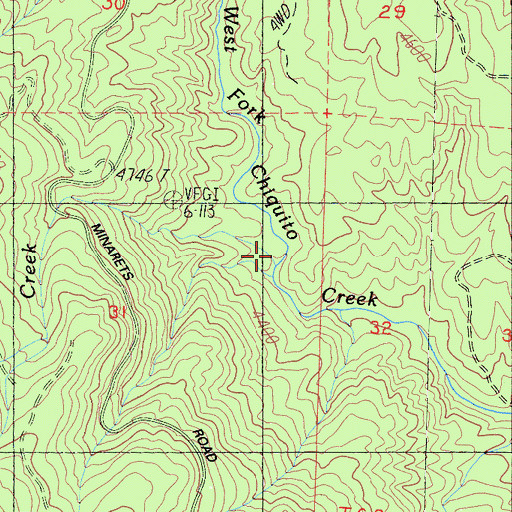 Topographic Map of Dutch Oven Creek, CA