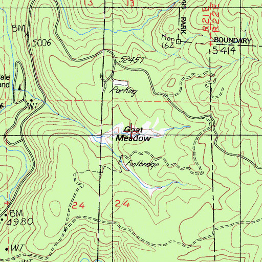 Topographic Map of Goat Meadow, CA