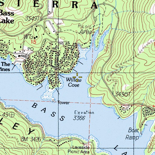Topographic Map of Willow Cove, CA