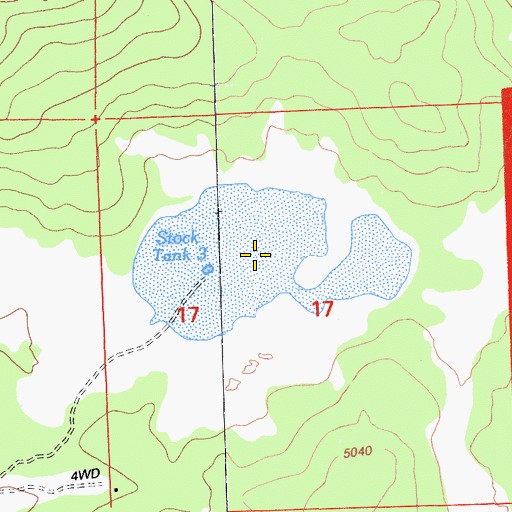 Topographic Map of Stock Tank 3, CA