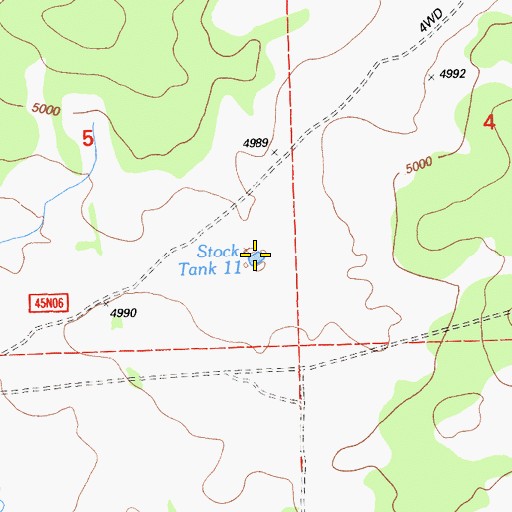 Topographic Map of Stock Tank 11, CA