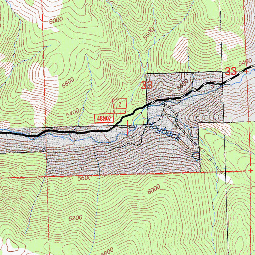 Topographic Map of Hogback Creek, CA