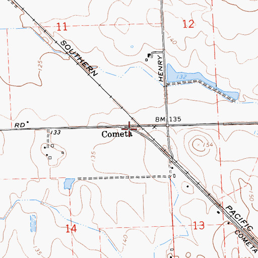Topographic Map of Cometa, CA