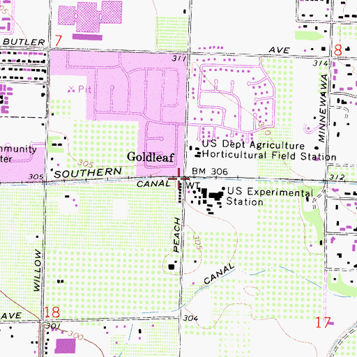 Topographic Map of Goldleaf, CA