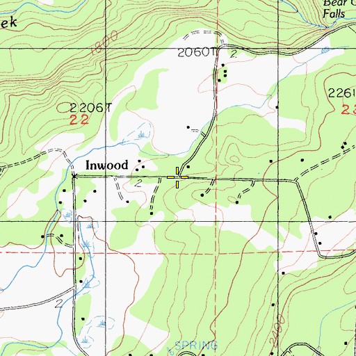 Topographic Map of Inwood, CA