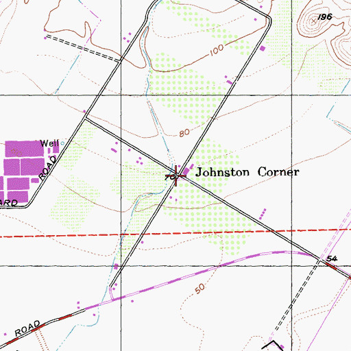 Topographic Map of Johnston Corner, CA