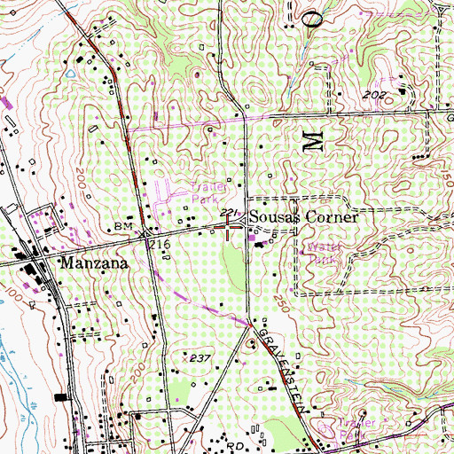 Topographic Map of Sousa Corners, CA