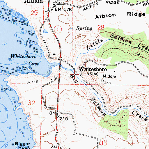Topographic Map of Whitesboro, CA