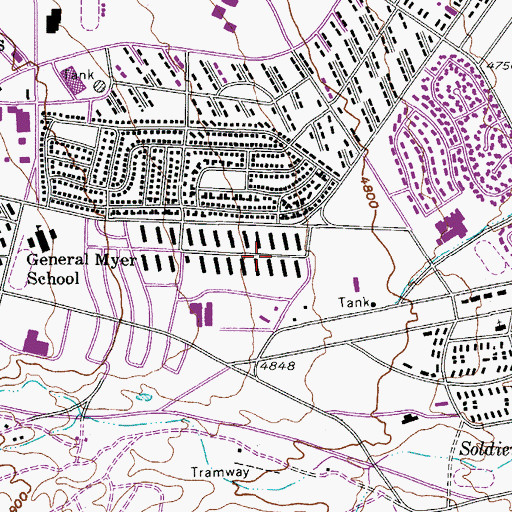 Topographic Map of De Anza Village, AZ