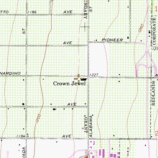 Topographic Map of Crown Jewel, CA