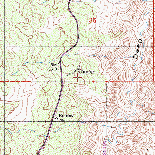 Topographic Map of Taylor, CA