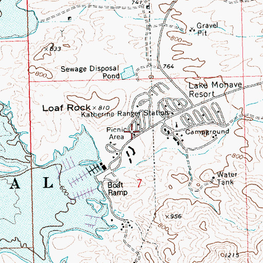 Topographic Map of Katherine, AZ
