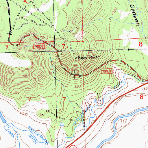 Topographic Map of Barnes Grade, CA