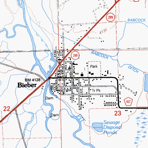Topographic Map of Big Valley High School, CA