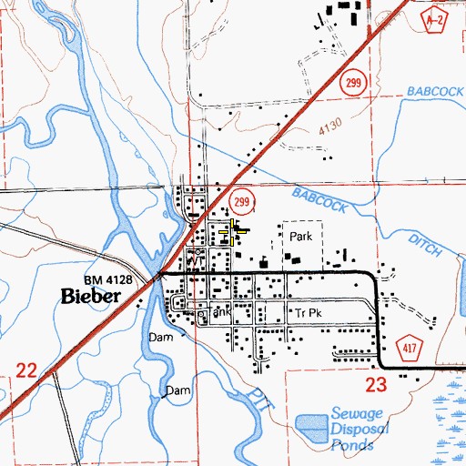 Topographic Map of Big Valley Intermediate School, CA