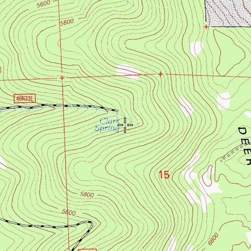 Topographic Map of Clark Spring, CA