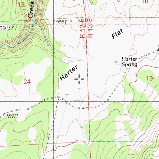 Topographic Map of Harter Flat, CA