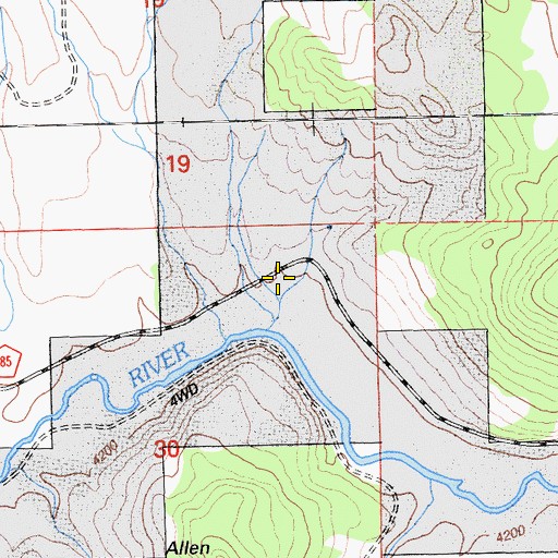 Topographic Map of Allen Camp (historical), CA