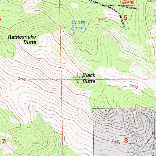 Topographic Map of Black Butte, CA