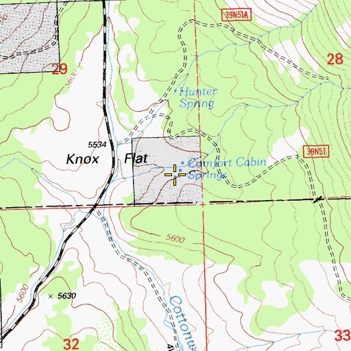 Topographic Map of Comfort Cabin Springs, CA