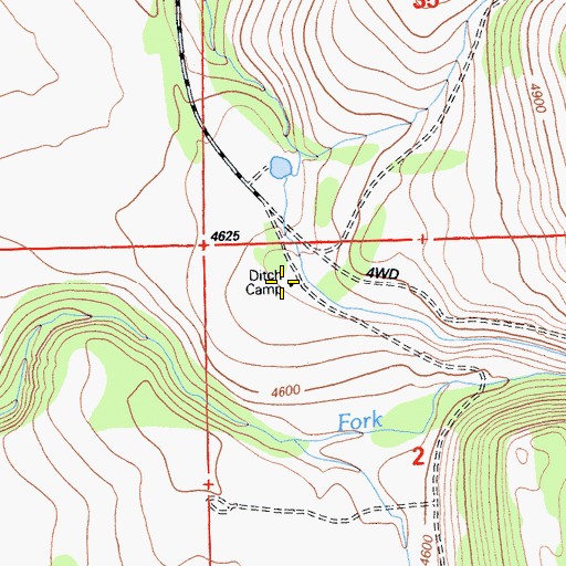 Topographic Map of Ditch Camp, CA