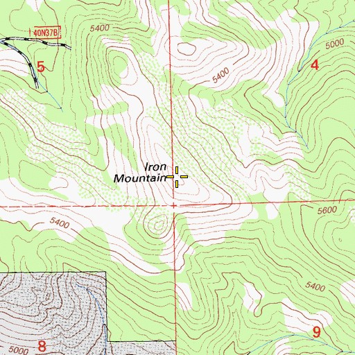 Topographic Map of Iron Mountain, CA