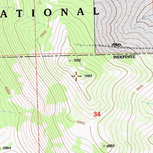 Topographic Map of Knox Mountain, CA