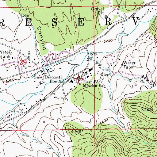 Topographic Map of East Fork, AZ