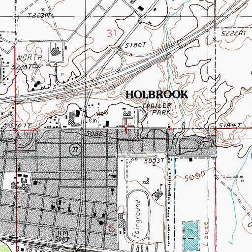 Topographic Map of Rosedale Heights, AZ