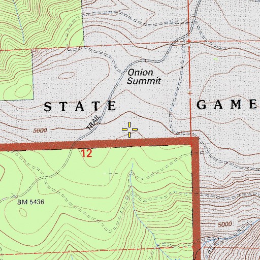 Topographic Map of Onion Summit, CA