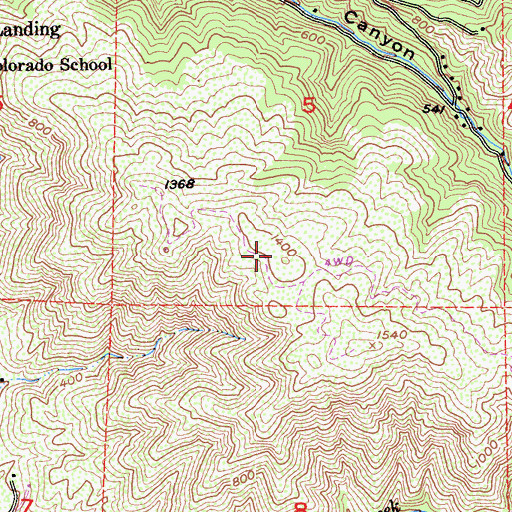 Topographic Map of Cushing Mountain, CA