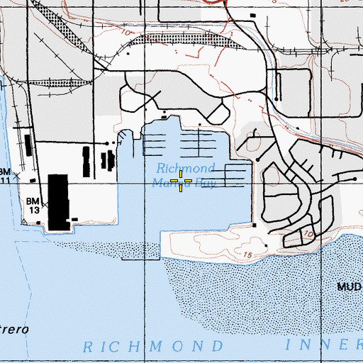 Topographic Map of Inner Harbor Basin, CA