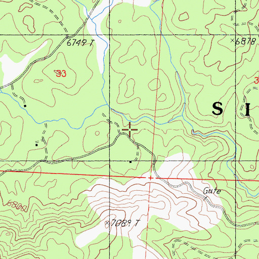 Topographic Map of Beasore Meadows Campground (historical), CA