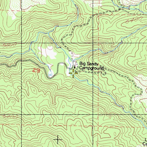 Topographic Map of Big Sandy Campground, CA