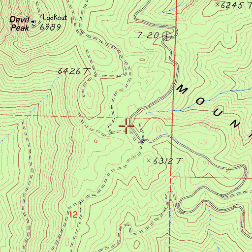 Topographic Map of Crowsfoot Campground (historical), CA