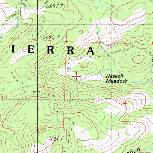 Topographic Map of Haskell Meadow, CA