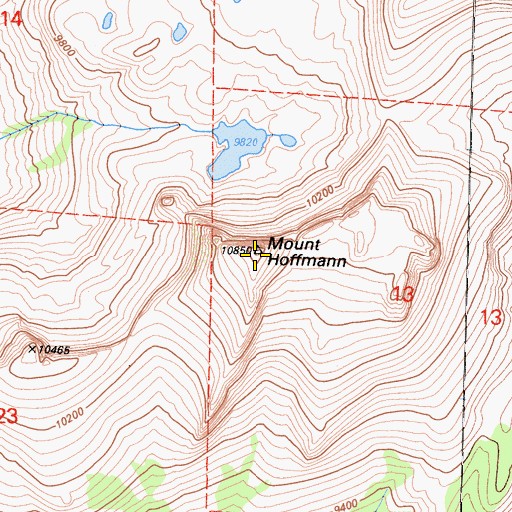 Topographic Map of Mount Hoffmann, CA