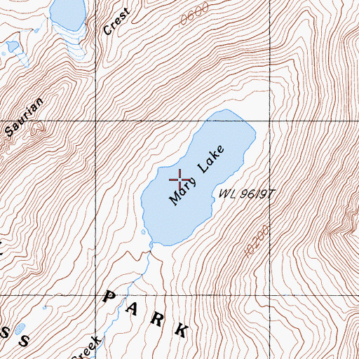 Topographic Map of Mary Lake, CA