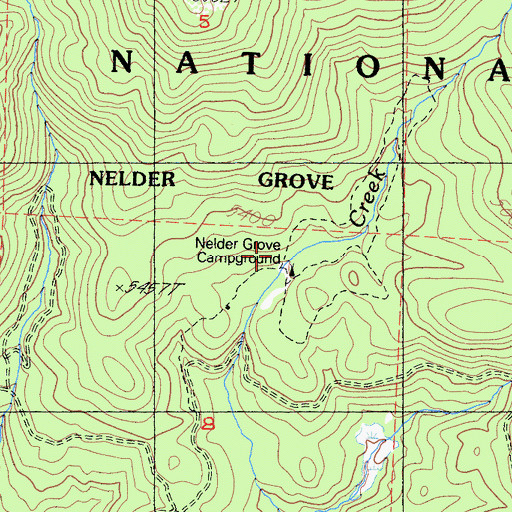 Topographic Map of Nelder Grove Campground, CA