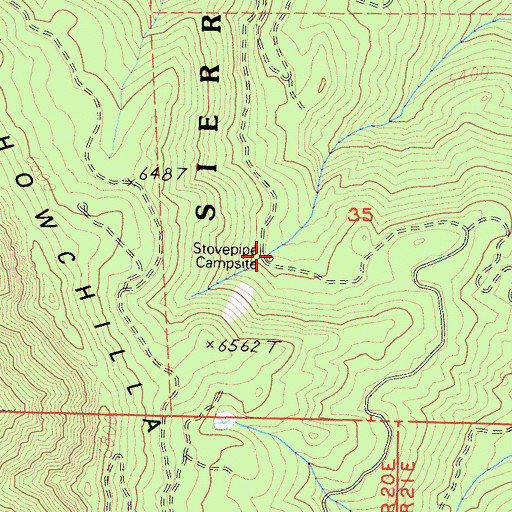 Topographic Map of Stovepipe, CA