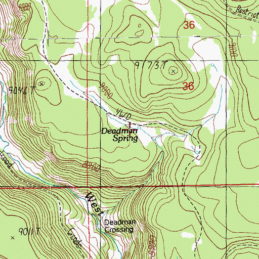 Topographic Map of Deadman Spring, AZ