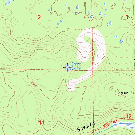Topographic Map of Deer Lake, CA