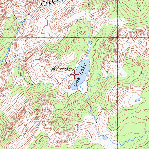 Topographic Map of Doe Lake, CA